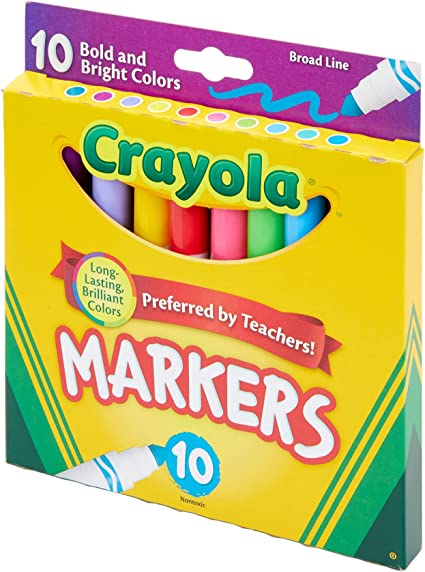  Crayola Broad Line Markers, Classic Colors 10 Each