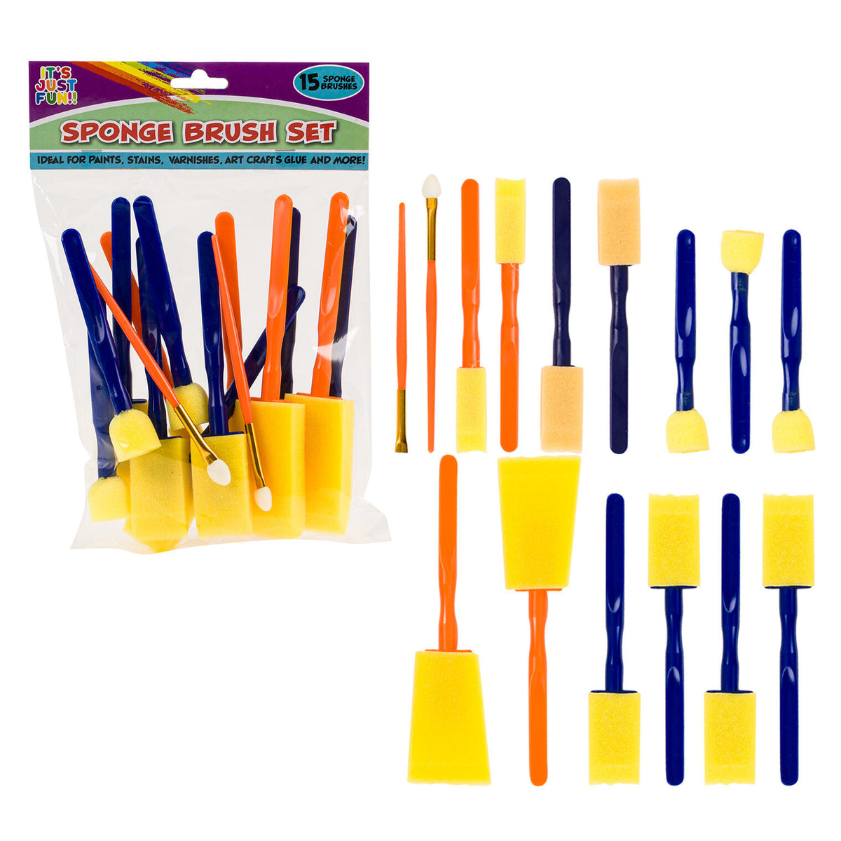 It's Just Fun!! 15pc Sponge Brush Set