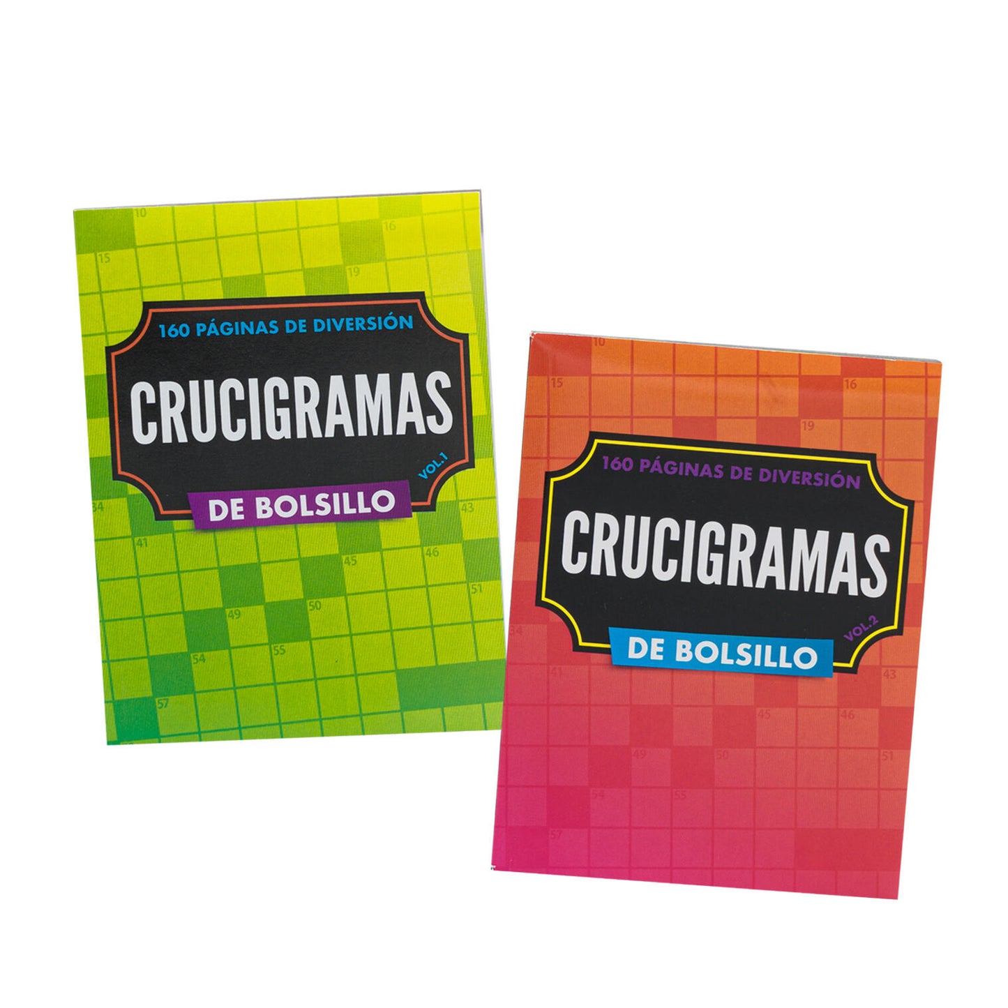 Crucigramas 160pg Spanish Crossword Puzzle Pocket Book Vol. 1 & 2, Assorted