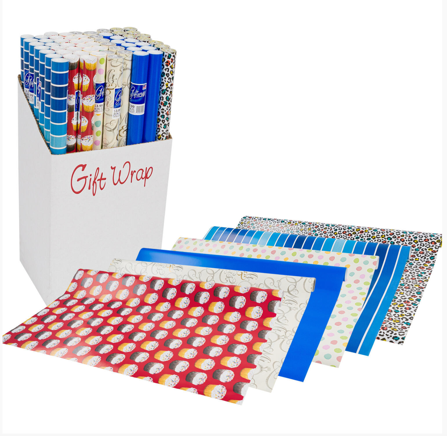 Gift Wrap, 45 sqft, 6 Assorted Design Prints