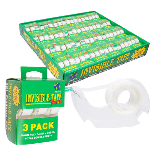 3 Pack Invisible Tape- ¾" x 300"