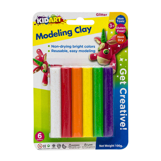6 Colors Glitter Modeling Clay Set