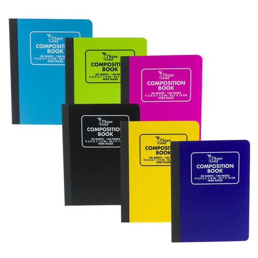 80 Sheet Composition Book- 6 Assortments
