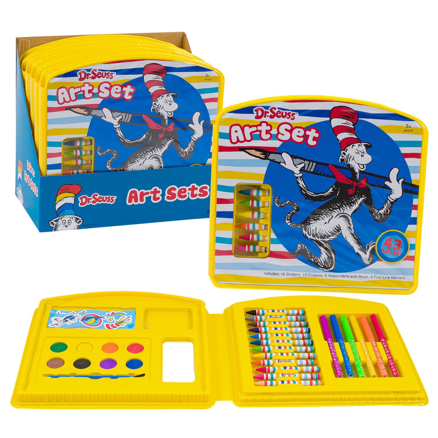 Dr. Seuss Art Set - 43 Pieces - PDQ Display - Assorted Colors - Ages 3 and Up