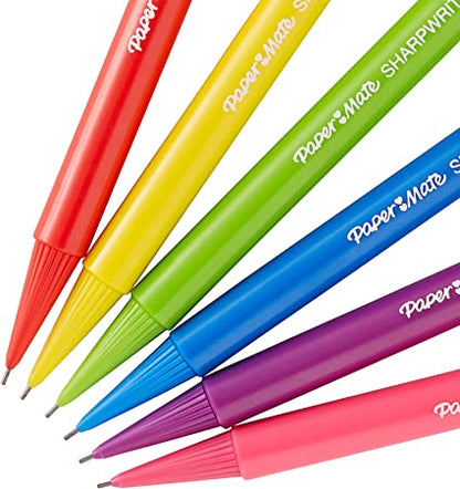Paper Mate® Sharpwriter Mechanical Pencils, #2 Lead, 0.7 mm, Assorted Barrel Colors, Pack Of 6