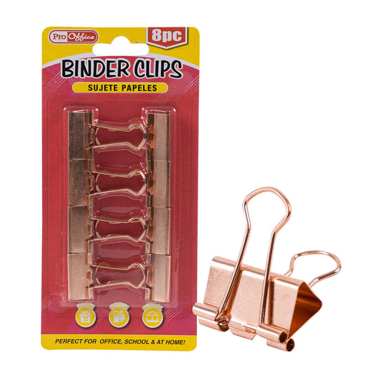 Binder Clips,8pc 1" Gold
