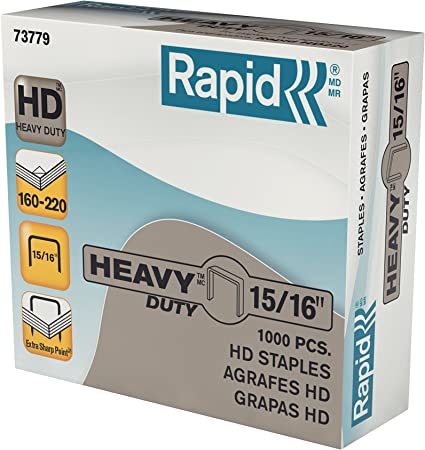 Rapid 73779 HD 1516-Inch Staples, 1000bx