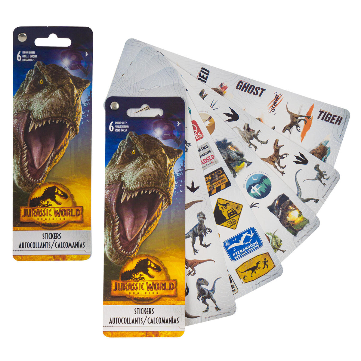 Jurassic World Stickers - 6 Unique Sheets