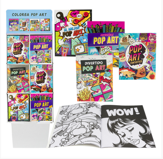 32pg Spanish Pop Art Coloring Book- 4 Assortments