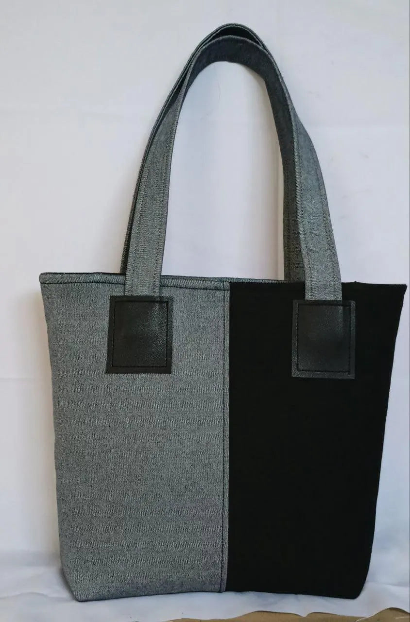 Minimalist Canvas and Leather Tote Bag