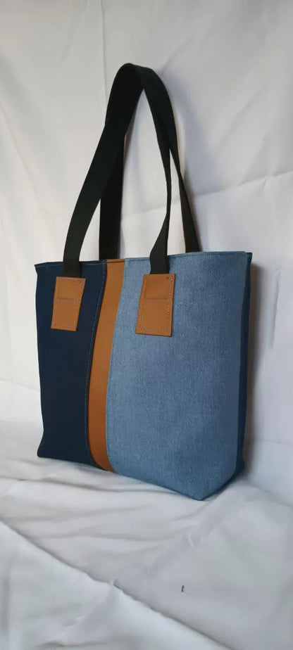 Minimalist Canvas and Leather Tote Bag