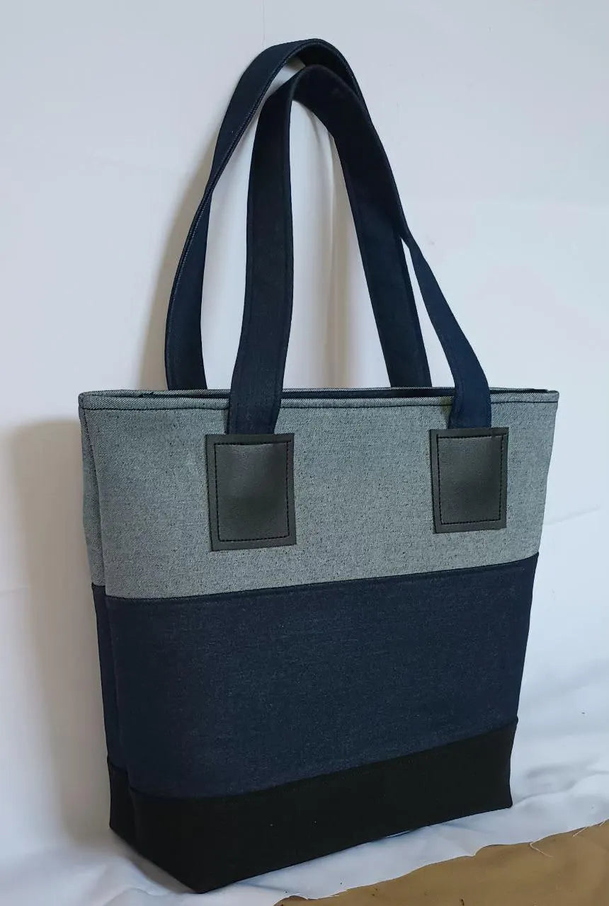 Minimalist Canvas and Leather Tote Bag